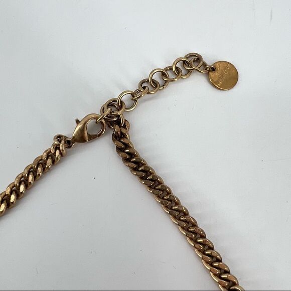 J. Crew Olivia Bib Necklace Statement Faceted Epoxy Orange Gold Preppy - Picture 12 of 12